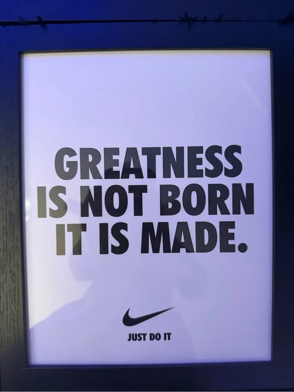 Nike Black & White 'Yesterday You Said Tomorrow' Framed Print